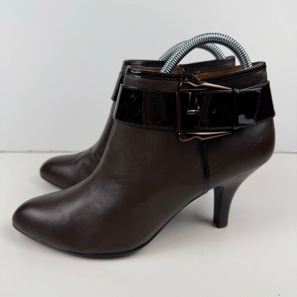 Sofft Bourges Brown Leather Heeled Ankle‎ Booties Size 9